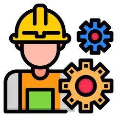 Engineer color line style icon