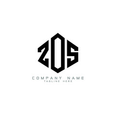 ZOS letter logo design with polygon shape. ZOS polygon logo monogram. ZOS cube logo design. ZOS hexagon vector logo template white and black colors. ZOS monogram, ZOS business and real estate logo. 
