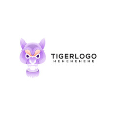 tiger colorful logo design ilustration