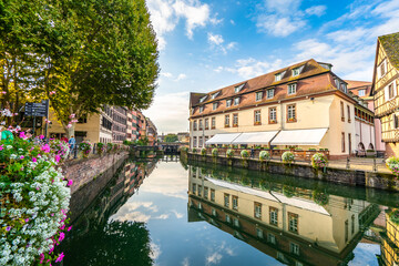 Fototapeta na wymiar Quaint timbered houses of Petite France in Strasbourg, France