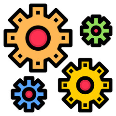 Gears color line style icon