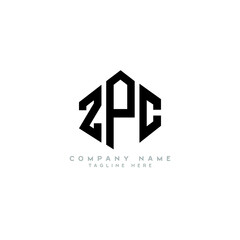 ZPC letter logo design with polygon shape. ZPC polygon logo monogram. ZPC cube logo design. ZPC hexagon vector logo template white and black colors. ZPC monogram, ZPC business and real estate logo. 