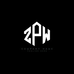 ZPW letter logo design with polygon shape. ZPW polygon logo monogram. ZPW cube logo design. ZPW hexagon vector logo template white and black colors. ZPW monogram, ZPW business and real estate logo. 