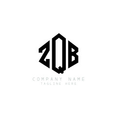 Fototapeta premium ZQB letter logo design with polygon shape. ZQB polygon logo monogram. ZQB cube logo design. ZQB hexagon vector logo template white and black colors. ZQB monogram, ZQB business and real estate logo. 