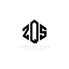 ZQS letter logo design with polygon shape. ZQS polygon logo monogram. ZQS cube logo design. ZQS hexagon vector logo template white and black colors. ZQS monogram, ZQS business and real estate logo. 