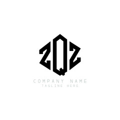 Fototapeta premium ZQZ letter logo design with polygon shape. ZQZ polygon logo monogram. ZQZ cube logo design. ZQZ hexagon vector logo template white and black colors. ZQZ monogram, ZQZ business and real estate logo. 