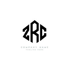 ZRC letter logo design with polygon shape. ZRC polygon logo monogram. ZRC cube logo design. ZRC hexagon vector logo template white and black colors. ZRC monogram, ZRC business and real estate logo. 