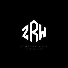 ZRW letter logo design with polygon shape. ZRW polygon logo monogram. ZRW cube logo design. ZRW hexagon vector logo template white and black colors. ZRW monogram, ZRW business and real estate logo. 