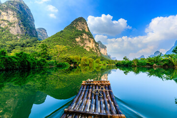 Beautiful mountains and clean water in Guilin,Guangxi,China.Famous holiday destination.