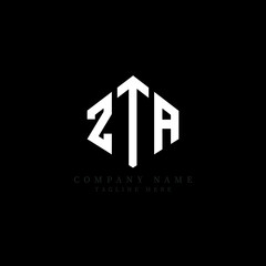 ZTA letter logo design with polygon shape. ZTA polygon logo monogram. ZTA cube logo design. ZTA hexagon vector logo template white and black colors. ZTA monogram, ZTA business and real estate logo. 