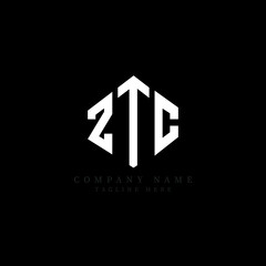 ZTC letter logo design with polygon shape. ZTC polygon logo monogram. ZTC cube logo design. ZTC hexagon vector logo template white and black colors. ZTC monogram, ZTC business and real estate logo. 