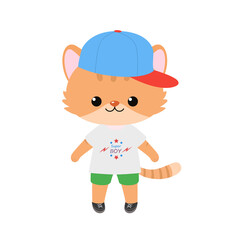 Cute character of cat in casua