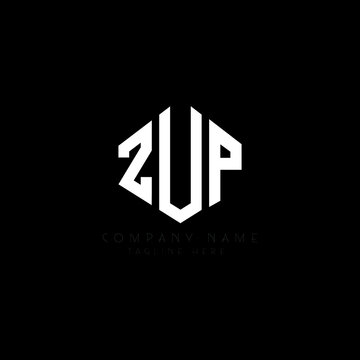 ZUP letter logo design with polygon shape. ZUP polygon logo monogram. ZUP cube logo design. ZUP hexagon vector logo template white and black colors. ZUP monogram, ZUP business and real estate logo. 