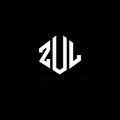 ZUL letter logo design with polygon shape. ZUL polygon logo monogram. ZUL cube logo design. ZUL hexagon vector logo template white and black colors. ZUL monogram, ZUL business and real estate logo. 