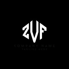 Fototapeta premium ZVF letter logo design with polygon shape. ZVF polygon logo monogram. ZVF cube logo design. ZVF hexagon vector logo template white and black colors. ZVF monogram, ZVF business and real estate logo. 