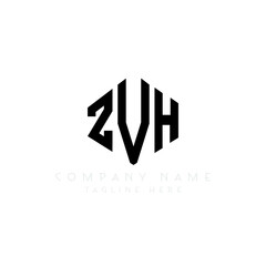 ZVH letter logo design with polygon shape. ZVH polygon logo monogram. ZVH cube logo design. ZVH hexagon vector logo template white and black colors. ZVH monogram, ZVH business and real estate logo. 