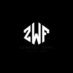 Obraz premium ZWF letter logo design with polygon shape. ZWF polygon logo monogram. ZWF cube logo design. ZWF hexagon vector logo template white and black colors. ZWF monogram, ZWF business and real estate logo. 