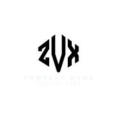 ZVX letter logo design with polygon shape. ZVX polygon logo monogram. ZVX cube logo design. ZVX hexagon vector logo template white and black colors. ZVX monogram, ZVX business and real estate logo. 