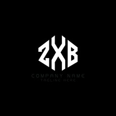 ZXB letter logo design with polygon shape. ZXB polygon logo monogram. ZXB cube logo design. ZXB hexagon vector logo template white and black colors. ZXB monogram, ZXB business and real estate logo. 