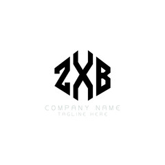 ZXB letter logo design with polygon shape. ZXB polygon logo monogram. ZXB cube logo design. ZXB hexagon vector logo template white and black colors. ZXB monogram, ZXB business and real estate logo. 