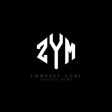 ZYM letter logo design with polygon shape. ZYM polygon logo monogram. ZYM cube logo design. ZYM hexagon vector logo template white and black colors. ZYM monogram, ZYM business and real estate logo. 