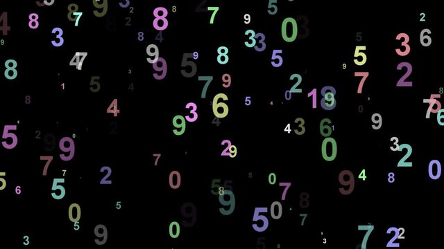 Colour digits motion graphics with night background