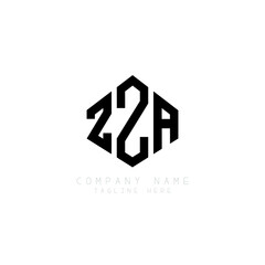 ZZA letter logo design with polygon shape. ZZA polygon logo monogram. ZZA cube logo design. ZZA hexagon vector logo template white and black colors. ZZA monogram, ZZA business and real estate logo. 