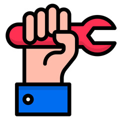 Wrench color line style icon