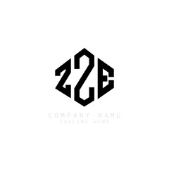 ZZE letter logo design with polygon shape. ZZE polygon logo monogram. ZZE cube logo design. ZZE hexagon vector logo template white and black colors. ZZE monogram, ZZE business and real estate logo. 