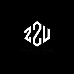 ZZU letter logo design with polygon shape. ZZU polygon logo monogram. ZZU cube logo design. ZZU hexagon vector logo template white and black colors. ZZU monogram, ZZU business and real estate logo. 