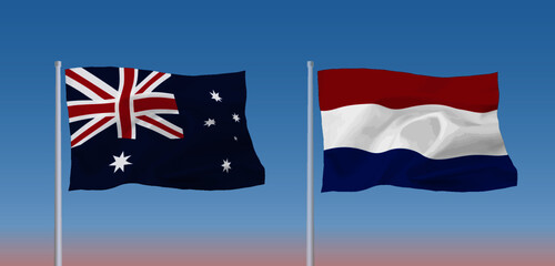 オランダとオーストラリアの旗