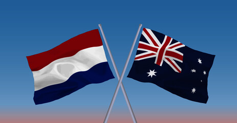 オランダとオーストラリアの旗