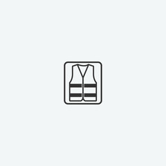 Construction reflective jacket vector icon illustration sign