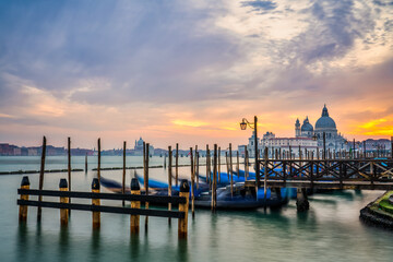 Naklejka premium Santa Maria della Salute cathedral at sunset in Venice, Italy 