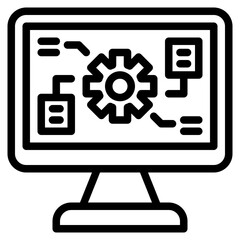Monitor outline style icon