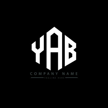 YAB letter logo design with polygon shape. YAB polygon logo monogram. YAB cube logo design. YAB hexagon vector logo template white and black colors. YAB monogram, YAB business and real estate logo. 
