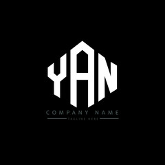 YAN letter logo design with polygon shape. YAN polygon logo monogram. YAN cube logo design. YAN hexagon vector logo template white and black colors. YAN monogram, YAN business and real estate logo. 