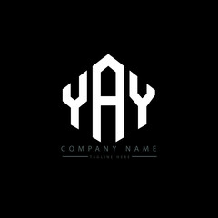 YAY letter logo design with polygon shape. YAY polygon logo monogram. YAY cube logo design. YAY hexagon vector logo template white and black colors. YAY monogram, YAY business and real estate logo. 