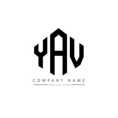 YAV letter logo design with polygon shape. YAV polygon logo monogram. YAV cube logo design. YAV hexagon vector logo template white and black colors. YAV monogram, YAV business and real estate logo. 