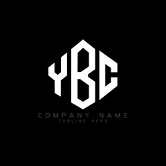 YBC letter logo design with polygon shape. YBC polygon logo monogram. YBC cube logo design. YBC hexagon vector logo template white and black colors. YBC monogram, YBC business and real estate logo. 