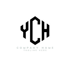 YCH letter logo design with polygon shape. YCH polygon logo monogram. YCH cube logo design. YCH hexagon vector logo template white and black colors. YCH monogram, YCH business and real estate logo. 