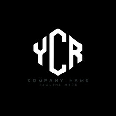 YCR letter logo design with polygon shape. YCR polygon logo monogram. YCR cube logo design. YCR hexagon vector logo template white and black colors. YCR monogram, YCR business and real estate logo. 