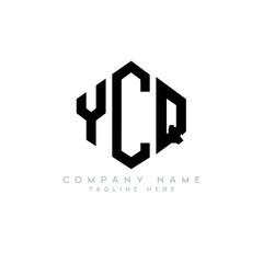 YCQ letter logo design with polygon shape. YCQ polygon logo monogram. YCQ cube logo design. YCQ hexagon vector logo template white and black colors. YCQ monogram, YCQ business and real estate logo. 