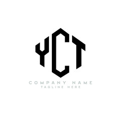 Obraz premium YCT letter logo design with polygon shape. YCT polygon logo monogram. YCT cube logo design. YCT hexagon vector logo template white and black colors. YCT monogram, YCT business and real estate logo. 