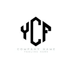 YCF letter logo design with polygon shape. YCF polygon logo monogram. YCF cube logo design. YCF hexagon vector logo template white and black colors. YCF monogram, YCF business and real estate logo. 