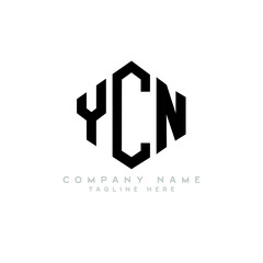 YCN letter logo design with polygon shape. YCN polygon logo monogram. YCN cube logo design. YCN hexagon vector logo template white and black colors. YCN monogram, YCN business and real estate logo. 