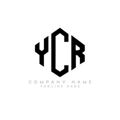 Fototapeta premium YCR letter logo design with polygon shape. YCR polygon logo monogram. YCR cube logo design. YCR hexagon vector logo template white and black colors. YCR monogram, YCR business and real estate logo. 