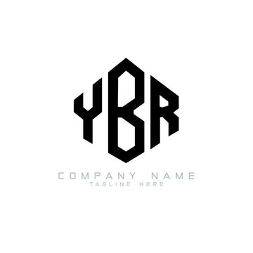 YBR letter logo design with polygon shape. YBR polygon logo monogram. YBR cube logo design. YBR hexagon vector logo template white and black colors. YBR monogram, YBR business and real estate logo. 