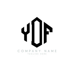 YDF letter logo design with polygon shape. YDF polygon logo monogram. YDF cube logo design. YDF hexagon vector logo template white and black colors. YDF monogram, YDF business and real estate logo. 