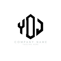 YDJ letter logo design with polygon shape. YDJ polygon logo monogram. YDJ cube logo design. YDJ hexagon vector logo template white and black colors. YDJ monogram, YDJ business and real estate logo. 